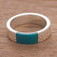 Chrysocolla band ring,