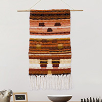 Wool tapestry, 'Andean Riddle' - Handwoven Geometric Wool Tapestry from Peru