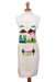 Cotton applique apron, 'Sweet Morning' - Handcrafted Cotton Arpillera Applique Apron from Peru thumbail