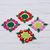 Cotton blend coasters, 'Lively Flowers' (set of 4) - Handmade Floral Cotton Blend Coasters from Peru thumbail