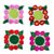 Cotton blend coasters, 'Lively Flowers' (set of 4) - Handmade Floral Cotton Blend Coasters from Peru (image 2a) thumbail
