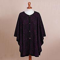 100% baby alpaca reversible ruana,