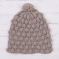 100% alpaca knit cap,