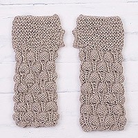 100% alpaca fingerless gloves,