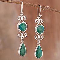 Chrysocolla dangle earrings,