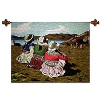 Wool tapestry Shepherd Girls of Colca Peru