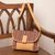 Leather accent wool blend sling, 'Woven Sophistication' - Honey Brown Striped Wool Blend Leather Accent Shoulder Bag (image 2) thumbail