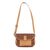 Leather accent wool blend sling, 'Woven Sophistication' - Honey Brown Striped Wool Blend Leather Accent Shoulder Bag (image 2a) thumbail