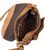 Leather accent wool blend sling, 'Woven Sophistication' - Honey Brown Striped Wool Blend Leather Accent Shoulder Bag (image 2c) thumbail