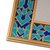 Reverse-painted glass mirror, 'Blue Fascination' - Reverse-Painted Glass Wall Mirror in Blue from Peru (image 2c) thumbail