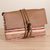 Leather accent cotton blend clutch, 'Andean Valley Sunset' - Colorful Stripe Handwoven Cotton Blend Leather Accent Clutch (image 2) thumbail