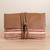 Leather accent cotton blend clutch, 'Andean Valley Sunset' - Colorful Stripe Handwoven Cotton Blend Leather Accent Clutch (image 2b) thumbail