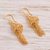 Gold plated sterling silver filigree waterfall earrings, 'Golden Dancing Bells' - 24k Gold Plated Sterling Silver Waterfall Earrings from Peru (image 2b) thumbail