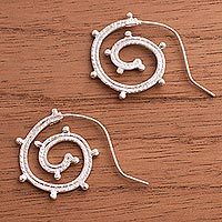 Sterling silver half-hoop earrings,