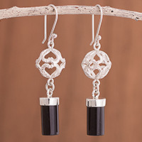 Obsidian dangle earrings,