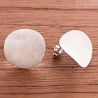 Sterling silver button earrings,