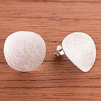 Sterling silver button earrings,