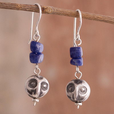 Sodalite dangle earrings, Wise Blue