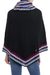 Alpaca blend poncho, 'Festive Streamers' - Knit Alpaca Blend Poncho in Black with Colorful Accents (image 2c) thumbail