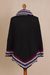 Alpaca blend poncho, 'Festive Streamers' - Knit Alpaca Blend Poncho in Black with Colorful Accents (image 2f) thumbail