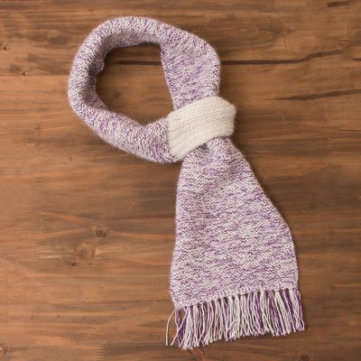 Alpaca blend scarf, Lavender Heather