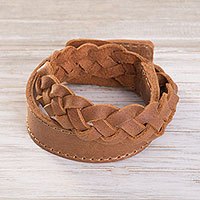Braided leather wrap bracelet,