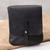 Leather waist bag, 'Sleek Traveler' - Handcrafted Leather Waist Bag in Black from Peru (image 2b) thumbail