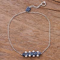 Sterling silver pendant bracelet,