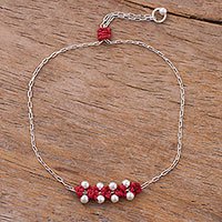 Sterling silver pendant bracelet,