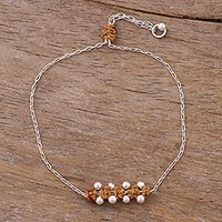 Sterling silver pendant bracelet,
