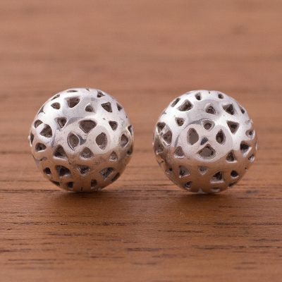 Sterling silver stud earrings, Lunar Craters