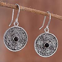 Obsidian dangle earrings,