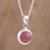 Opal pendant necklace, 'Beautiful Shield' - Round Natural Opal Pendant Necklace from Peru thumbail