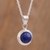 Sodalite pendant necklace, 'Beautiful Shield' - Round Natural Sodalite Pendant Necklace from Peru thumbail