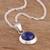 Sodalite pendant necklace, 'Beautiful Shield' - Round Natural Sodalite Pendant Necklace from Peru (image 2b) thumbail