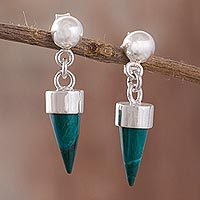 Chrysocolla dangle earrings,