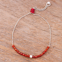 Agate beaded bracelet,