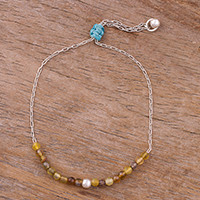Agate beaded bracelet,