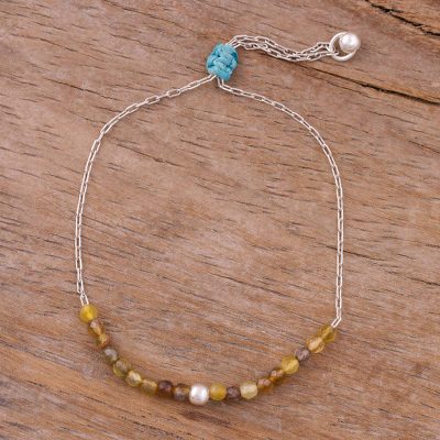 Agate beaded bracelet, Earthen Formation