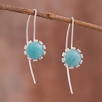 Amazonite filigree drop earrings,