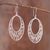 Sterling silver filigree dangle earrings, 'Oval Drops' - Oval Sterling Silver Filigree Dangle Earrings from Peru thumbail