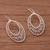 Sterling silver filigree dangle earrings, 'Oval Drops' - Oval Sterling Silver Filigree Dangle Earrings from Peru (image 2b) thumbail