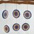 Ceramic ornaments, 'Blooming Mandalas' (set of 6) - Hand-Painted Ceramic Flower Ornaments from Peru (Set of 6) thumbail