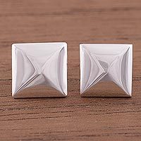 Sterling silver stud earrings,