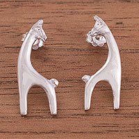 Sterling silver button earrings,