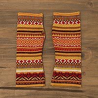 Alpaca blend fingerless gloves,