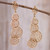 Gold plated sterling silver filigree dangle earrings, 'Sunset Circles' - Circular Gold Plated Sterling Silver Filigree Earrings thumbail