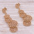 Gold plated sterling silver filigree dangle earrings, 'Sunset Circles' - Circular Gold Plated Sterling Silver Filigree Earrings (image 2b) thumbail
