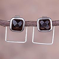Obsidian dangle earrings,