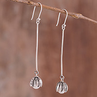 Cultured pearl filigree dangle earrings,